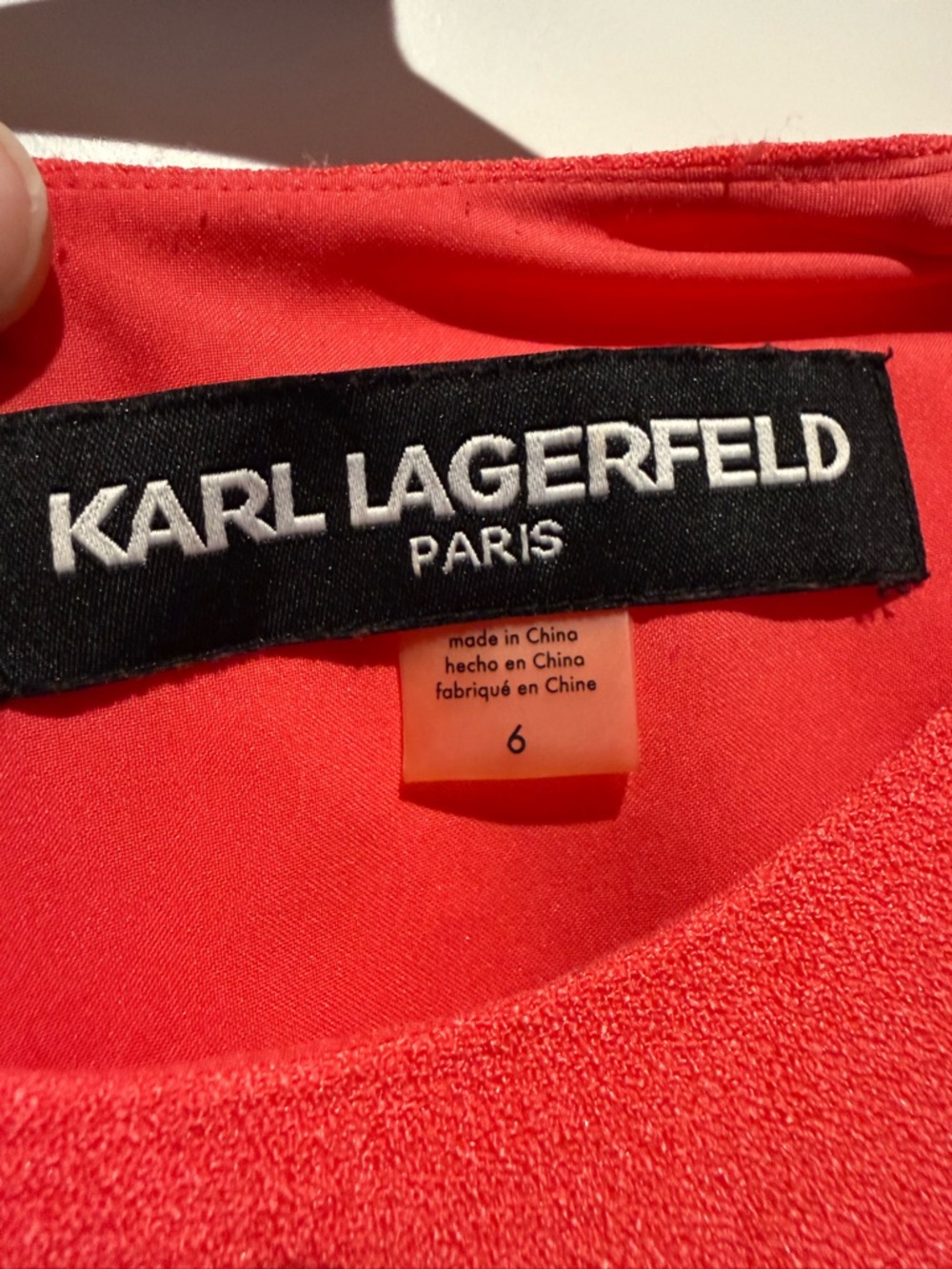 Raglan Sleeveless Salmon Pink Dress by Karl Lagerfeld - Picture 2 of 4